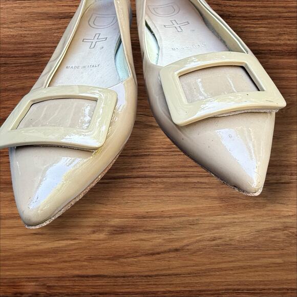 D+ Made in Italy Ballet Flats Size 40 EU/ 9 US Beige Patent Leather Designer - Picture 9 of 10
